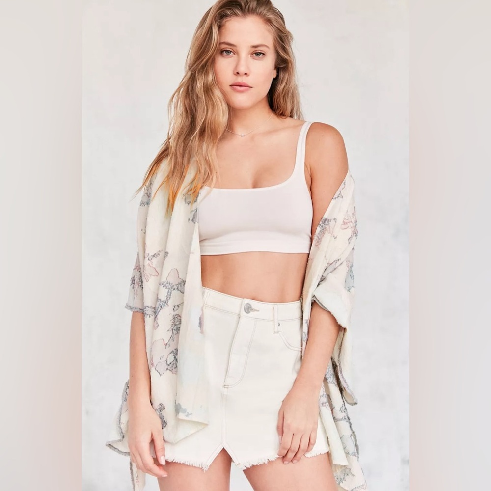 Urban Outfitters Textured Pretty Pastel Camo Kimono